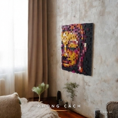 Kit Tự Làm Tranh Pixel Gỗ Chân Dung Phật (Blur)