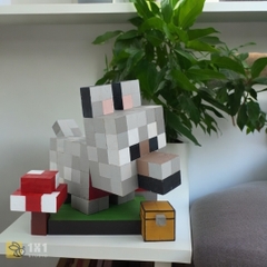 Mô Hình Gỗ Chó Sói (Art Toy)