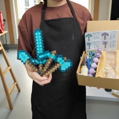 p1. Bộ Chế Tạo 4 Trang Bị Minecraft Thu Nhỏ (1cm)