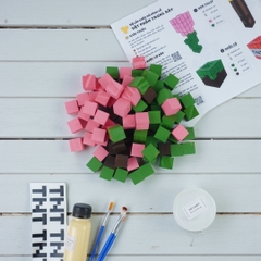 p3. Bộ Lắp Ghép Minecraft Khối Cỏ & Hoa Tulip (X4)