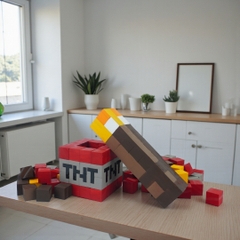 p3. Bộ Lắp Ghép Minecraft Đuốc Và Khối TNT (X5)