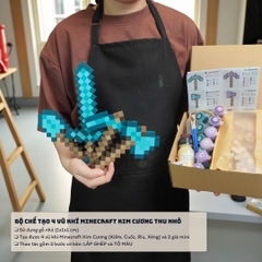 p1. Bộ Chế Tạo 4 Trang Bị Minecraft Thu Nhỏ (1cm)