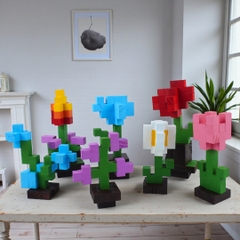 p5. KIT Tự Làm 6 Mô Hình Hoa Gỗ 2cm (40 Mẫu)