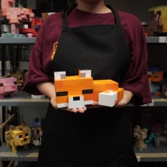 Mô Hình Gỗ Minecraft Cáo Cam (size M)