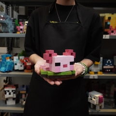 Mô Hình Gỗ Minecraft Axolotl Hồng (size s)