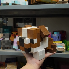Mô Hình Gỗ Chó Bulldog Nâu Đậm (Art Toy)