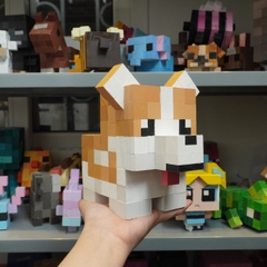 Mô Hình Gỗ Chó Corgi Nâu Nhạt (Art Toy)