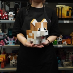 Mô Hình Gỗ Chó Corgi Nâu Nhạt (Art Toy)