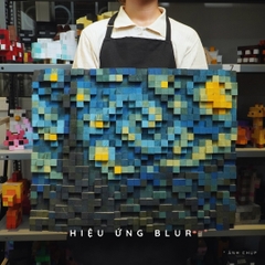 Tranh Pixel Starry Night (Blur)