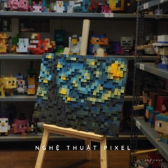 Tranh Pixel Starry Night (Blur)