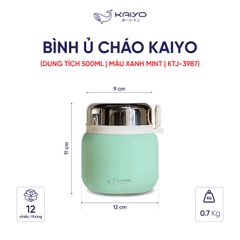 Bình ủ cháo Kaiyo dung tích 500ml, màu xanh mint KTJ-3987