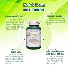 Viên tinh dầu hoa anh thảo hữu cơ Nat & Form Huile D’Onagre Pháp 200 viên