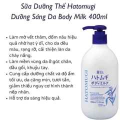 Sữa dưỡng thể ý dĩ Hatomugi 400ml của Nhật Bản