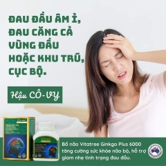 Viên uống bổ não bổ tim Vitatree Ginkgo Plus 6000 Mg with CQ10 50mg lọ 60 viên