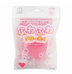 Lưới mút tạo bọt rửa mặt hình trái tim Nhật Bản