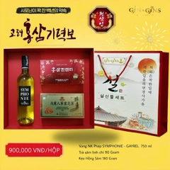 Sét quà Tết gồm rượu và sâm