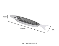 Đĩa cá đựng Sushi và đồ ăn vặt inox 18/10 OYATTON OYT-AL566P35