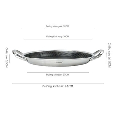 Chảo chống dính tổ ong hai quai Chockmen 32cm CKM232 xịn đẹp