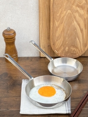 Chảo đúc inox 3 lớp đáy liền Tri ply Kaiyo mini size 14cm