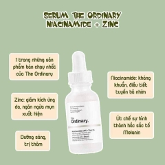 Tinh chất trị mụn, se khít lỗ chân lông The Ordinary Niacinamide 10% + Zinc 1%