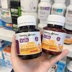 Viên nhai Kẽm Zinc + Vitamin C Healthy Care 60 viên hàng Úc
