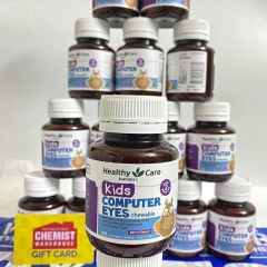Kẹo nhai bổ mắt Healthy Care Kids Computer Eyes của Úc cho bé từ 2 tuổi - Hộp 60 viên