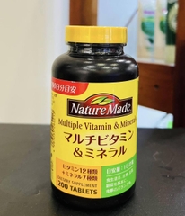 Vitamin tổng hợp và khoáng chất Nature made Nhật Bản lọ 200 viên