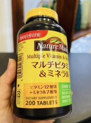 Vitamin tổng hợp và khoáng chất Nature made Nhật Bản lọ 200 viên