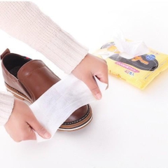 Túi 40 giấy ướt làm sạch giày da, túi da Nhật Bản