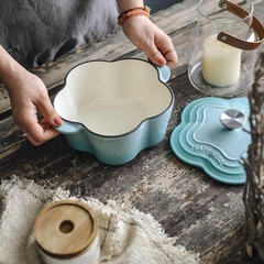 Nồi gang bông hoa size 20cm hãng HAPPINESS