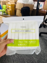 Bông tẩy trang Miniso Nhật Bản túi 180 miếng