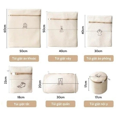 Sét 6 túi lưới giặt đồ 3 lớp cao cấp