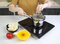 QUÁNH INOX 304 CHỐNG DÍNH 5 ĐÁY KALPEN LERMAT 14CM