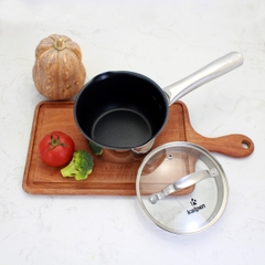 QUÁNH INOX 304 CHỐNG DÍNH 5 ĐÁY KALPEN LERMAT 14CM