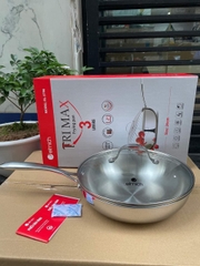 Chảo xào inox Trimax 1 quai đáy liền nguyên khối 26cm