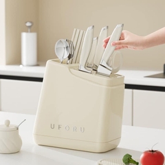 Khay đựng dao kéo đũa thìa nội địa Trung UFORU 26x26x12cm