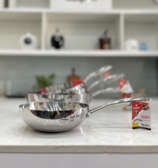 Chảo inox đúc liền khối có miệng rót Kalpen Zenger 20cm/24cm/26cm/28cm