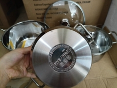 Bộ 3 nồi five star Kích thước: 16 cm, 20 cm, 24 cm