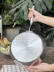 Chảo inox 316  Kaiyo nguyên khối 5 lớp nông lòng 20-24cm