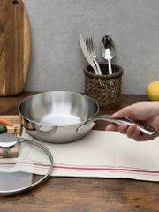 Chảo inox đúc nguyên khối sâu lòng Kaiyo Nhật Bản size 16-18-20-24-26