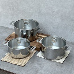 Nồi inox 18/10 đúc liền khối Kaiyo Nhật Bản 18cm-20cm-22cm