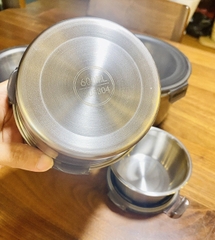 SET 4 HỘP ĐỰNG THỨC ĂN BẰNG INOX 304 CỠ LỚN CÓ NẮP ĐẬY FSB01