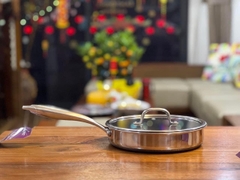 Chảo Gume Hàn Quốc có nắp inox 304 phủ lớp chống dính vật lý 3D cao cấp