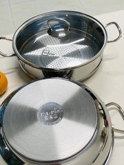 Bộ nồi inox 3 đáy kèm xửng hấp Fivestar 24cm