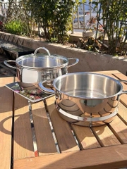 Bộ nồi xửng hấp siêu xinh size 20cm Chockmen, inox 18/10, đáy liền nguyên khối