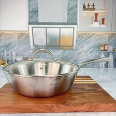 Chảo sâu lòng nắp kính Chockmen 28cm - CKM218