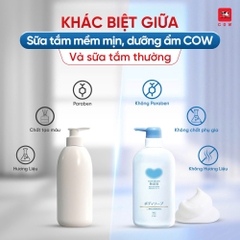 Sữa Tắm Tinh Khiết Dưỡng Ẩm Cow Mutenka Nhật Bản 500ml