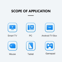 [Remote G60s Pro BT] Chuột bay/điều khiển từ xa pin sạc, 80 phím, con quay hồi chuyển 6 hướng, kết nối không dây 2.4G+ Bluetooth 5.0