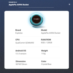 Android box 5G, chip QCM6490 2.7 GHz, chạy Android 13, cổng HDMI, RAM 8Gb ROM 128Gb