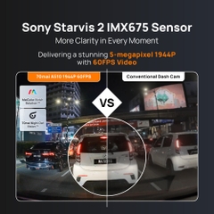 Camera hành trình 70mai A510 phiên bản toàn cầu, ghi hình 3K, cảnh báo an toàn ADAS